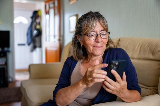 A woman using a smartphone